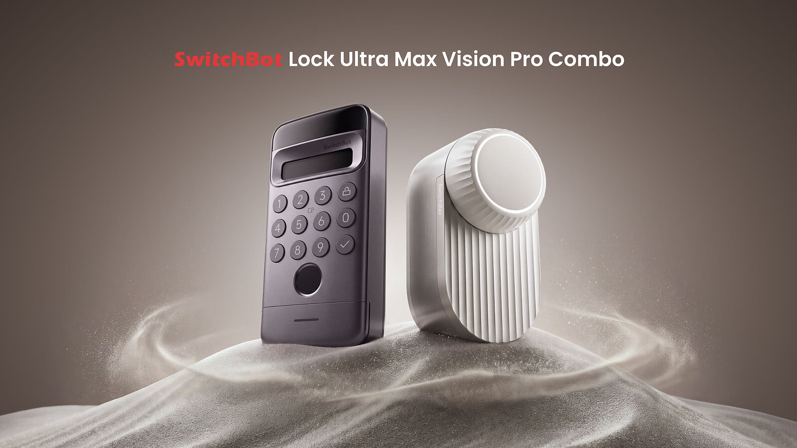 SwitchBot Lock Ultra Max Vision Pro Combo s chytrým zámkem a biometrickou klávesnicí